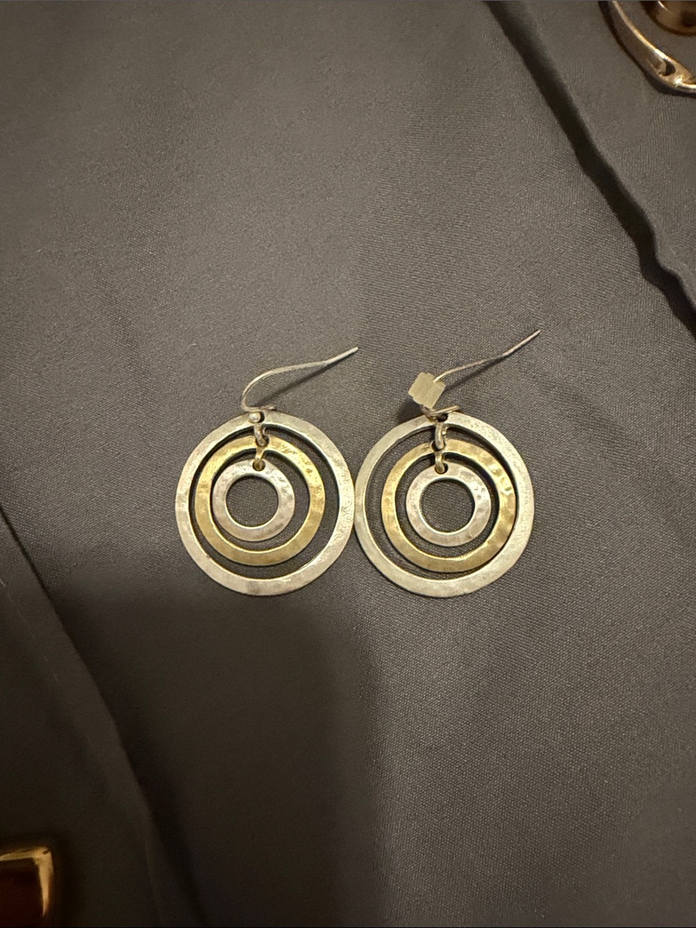 Gold-Tone Concentric Circle Drop Earrings